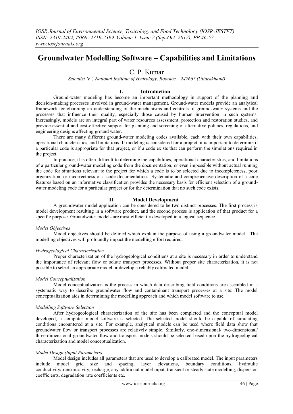 Groundwater Modelling Software – Capabilities and Limitations