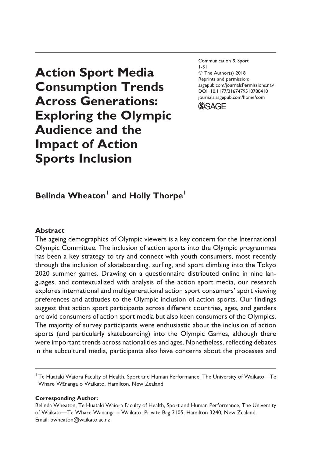 Action Sport Media Consumption Trends Across Generations