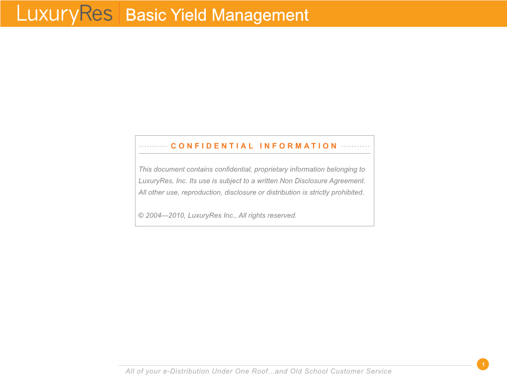 Basic Yield Management