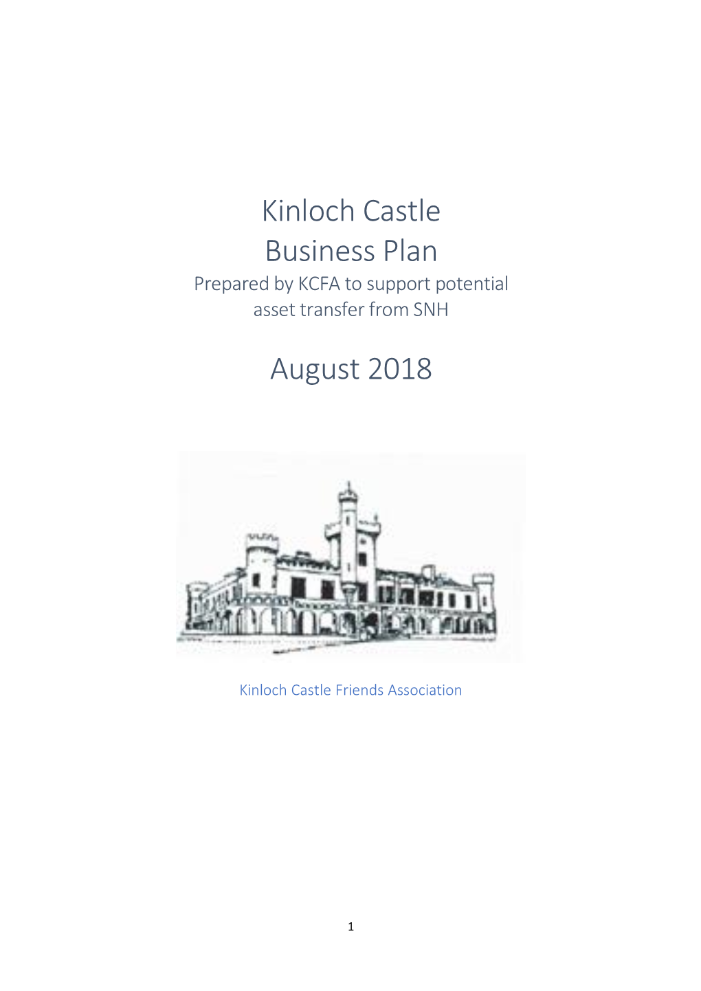 Kinloch Castle Business Plan August 2018