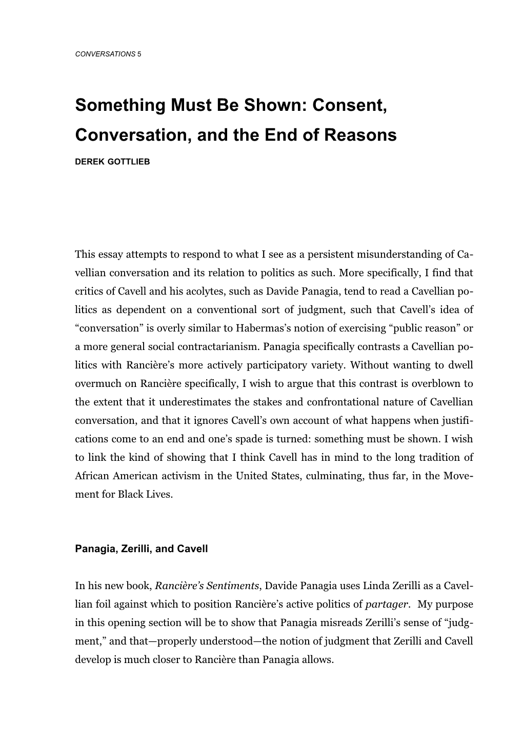 Consent, Conversation, and the End of Reasons