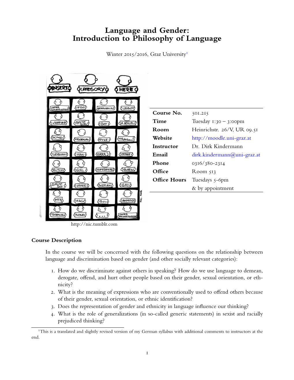 Language and Gender: Introduction to Philosophy of Language