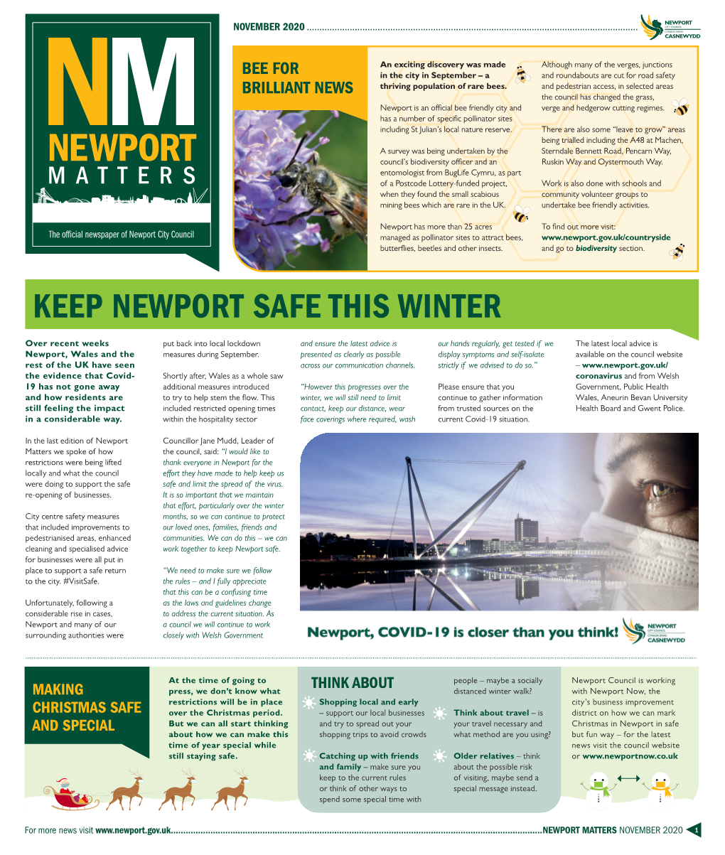 Newport Matters November 2020 1 Council Reports Progress on Sustainable Transport