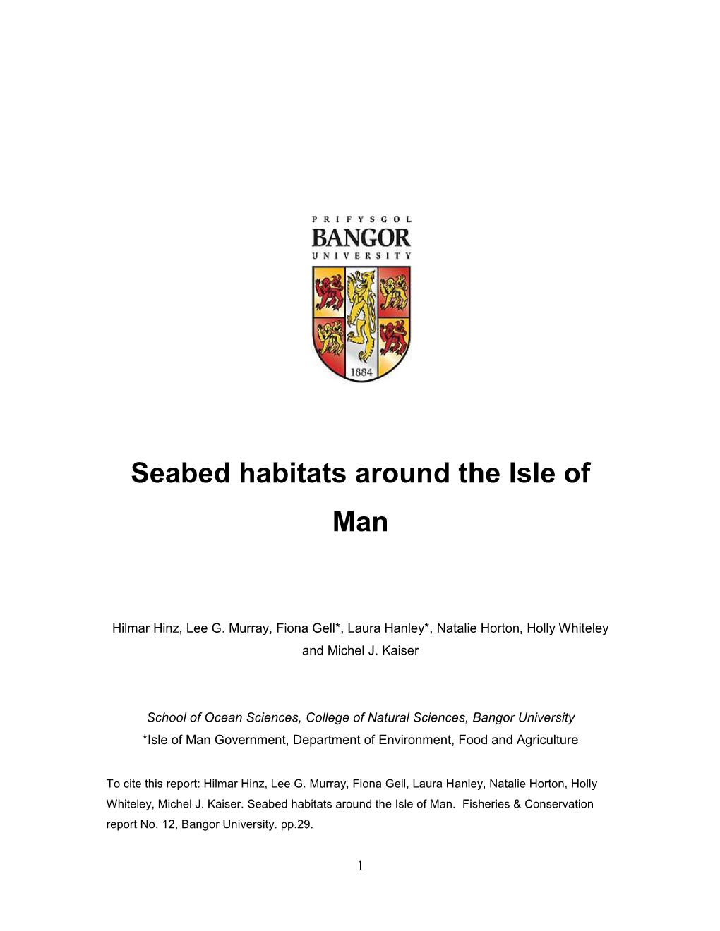 Seabed Habitats Around the Isle of Man