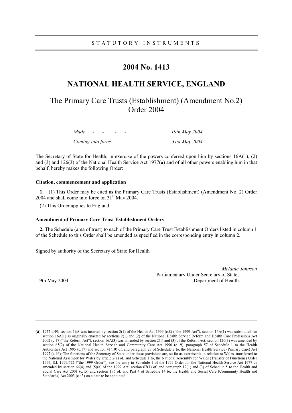 2004 No. 1413 NATIONAL HEALTH SERVICE