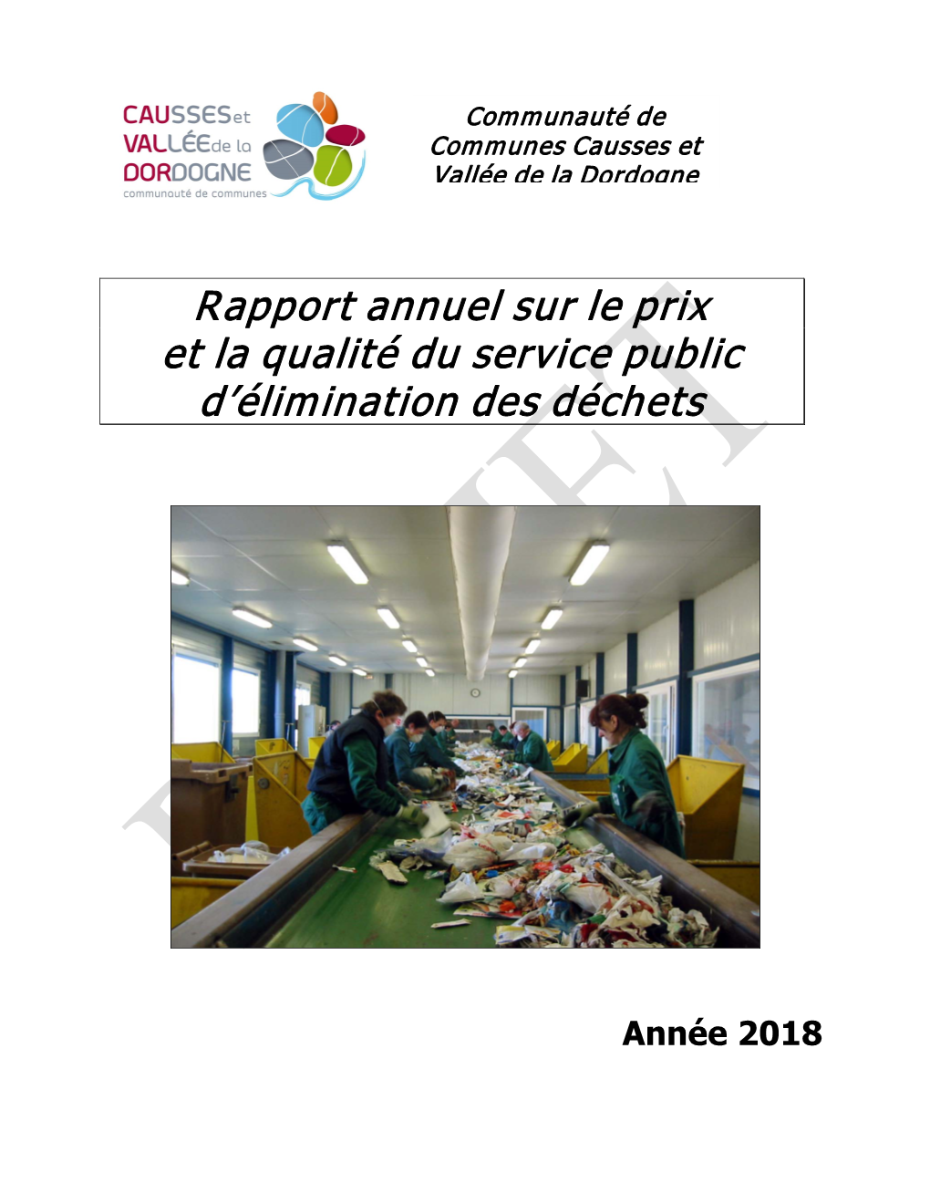 Rapport Annuel Sur Le Prix Et La Qualité Du Service Public D'élimination Des