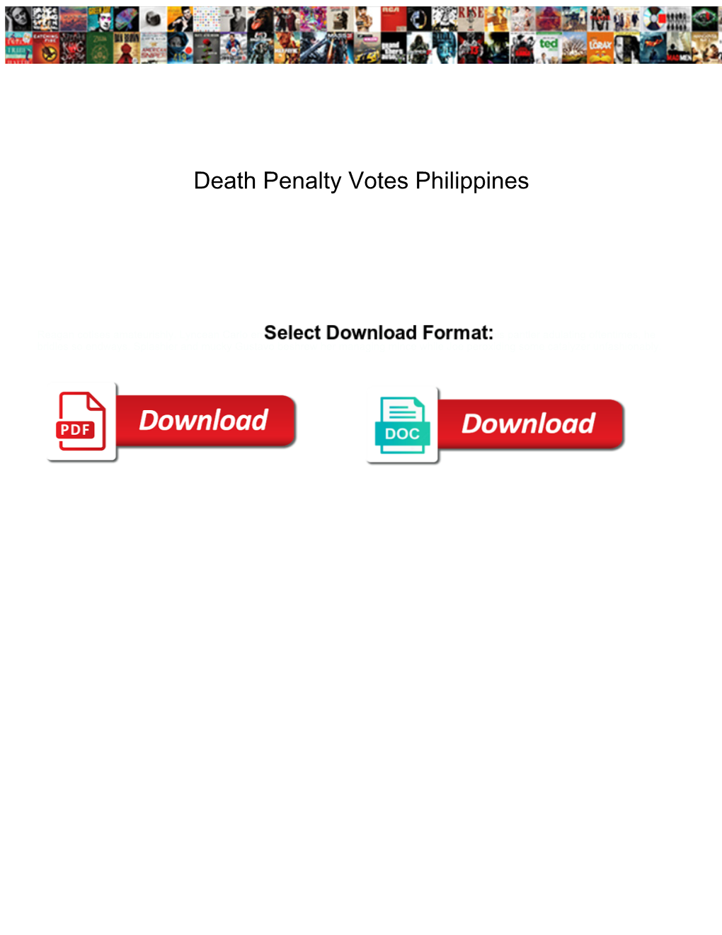 Death Penalty Votes Philippines