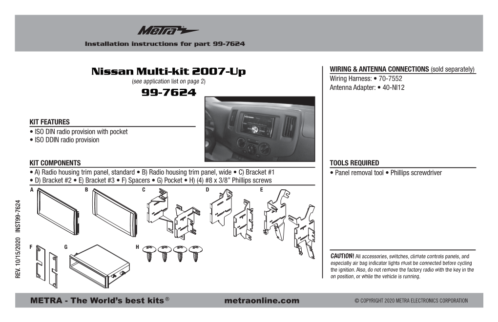 Nissan Multi-Kit 2007-Up 99-7624
