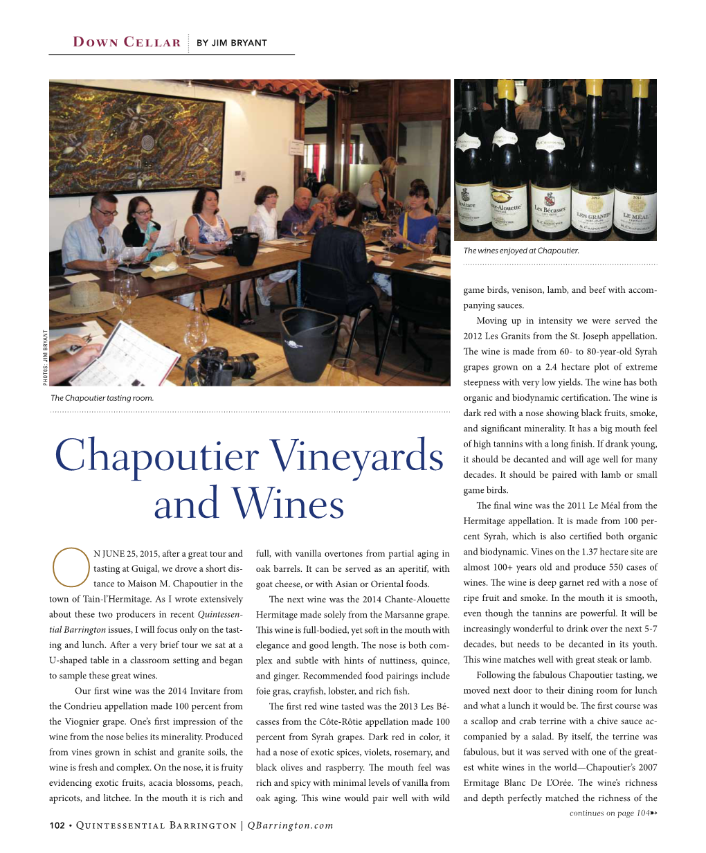 Chapoutier Vineyards and Wines