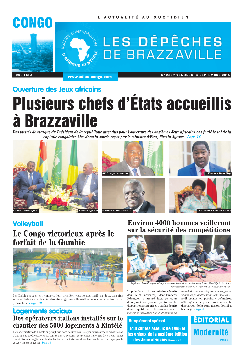 Plusieurs Chefs D'états Accueillis À Brazzaville