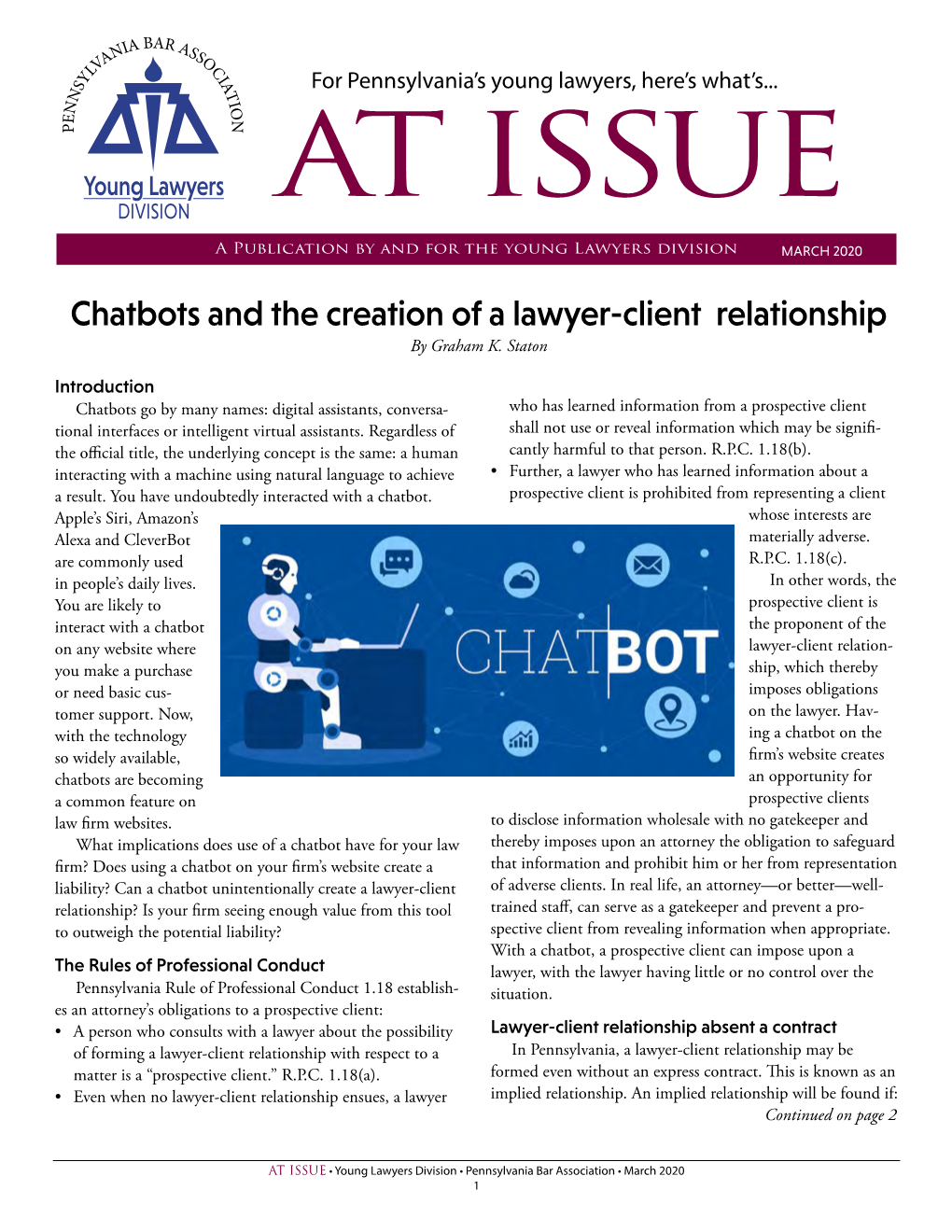 Chatbots and the Creation of a Lawyer-Client Relationship by Graham K