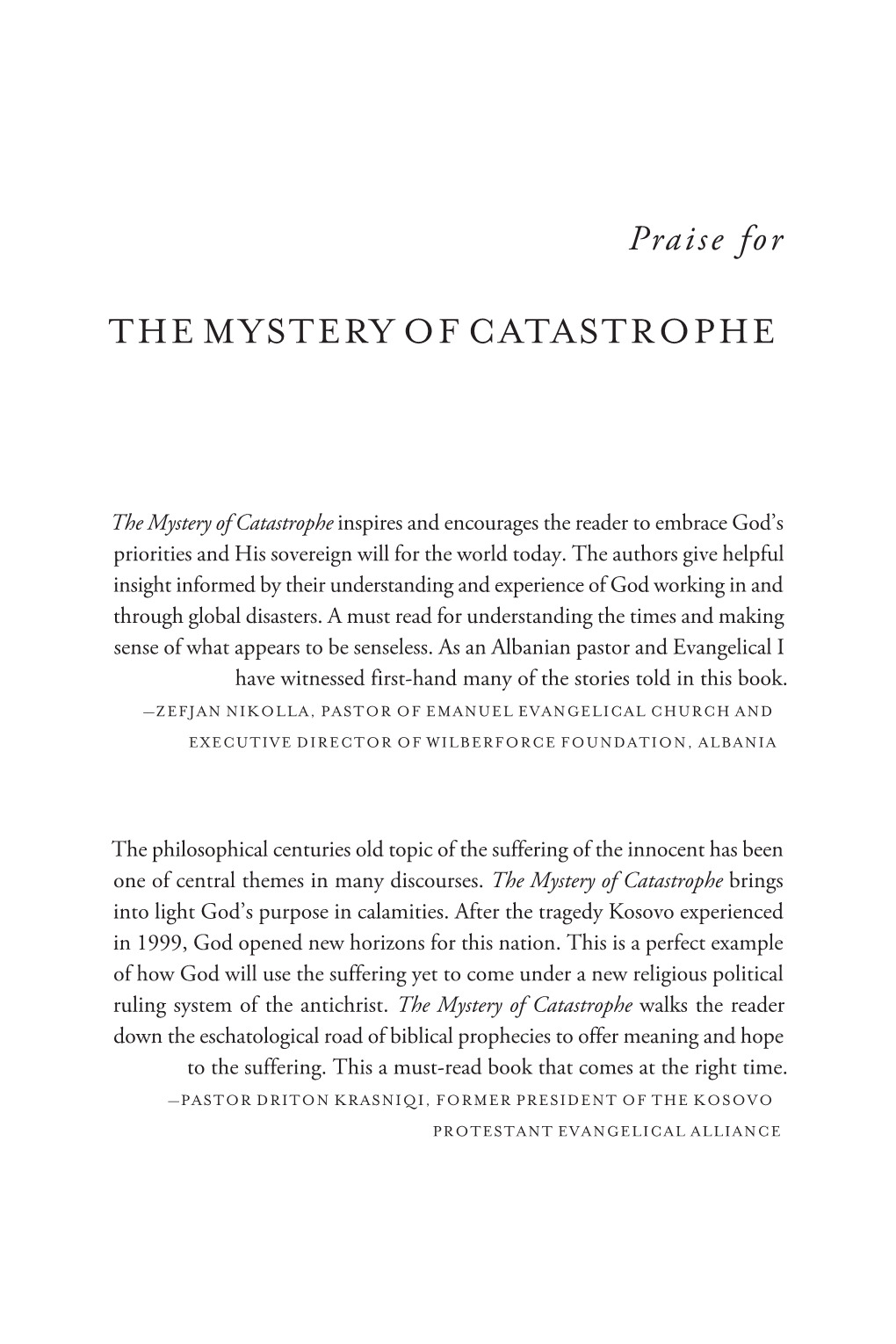 The Mystery of Catastrophe