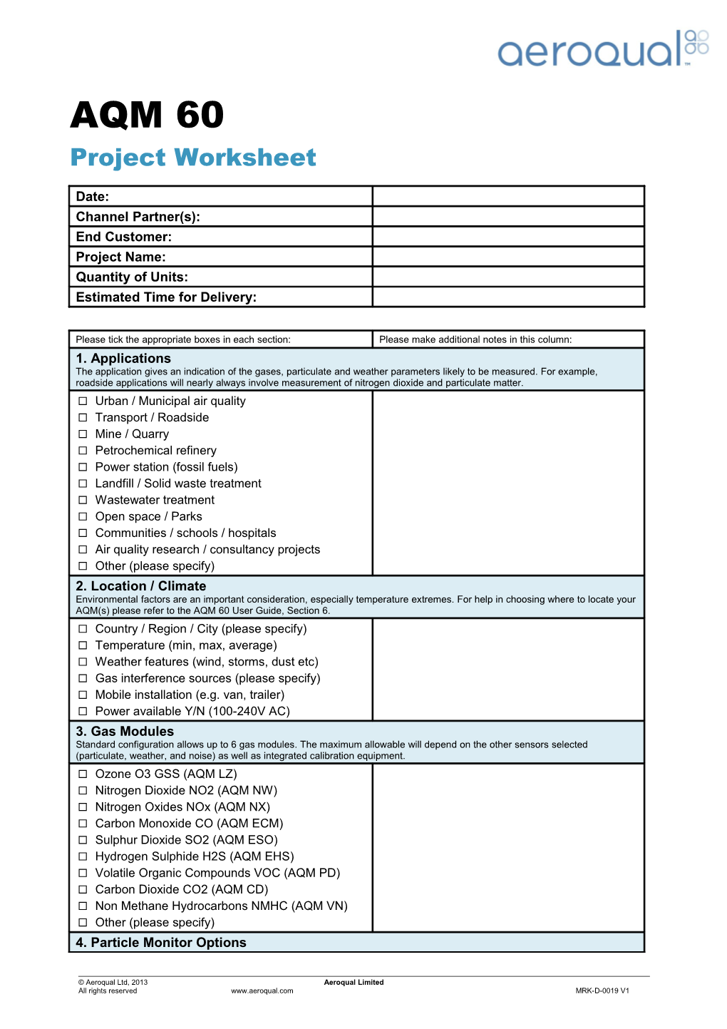 Project Worksheet