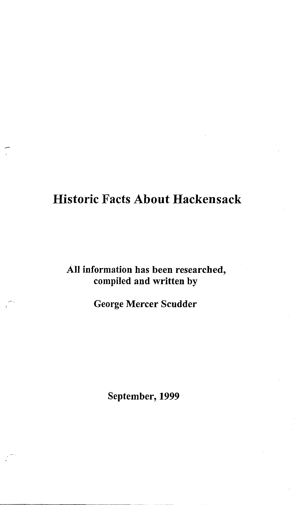 Historic Facts About Hackensack