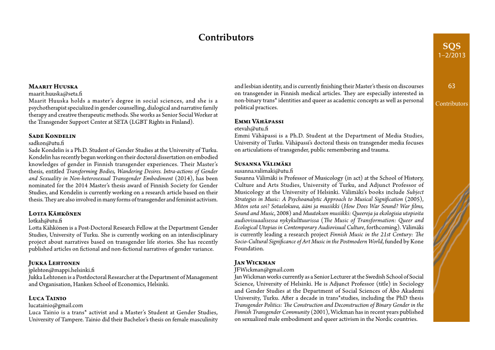 Contributors SQS 1–2/2013