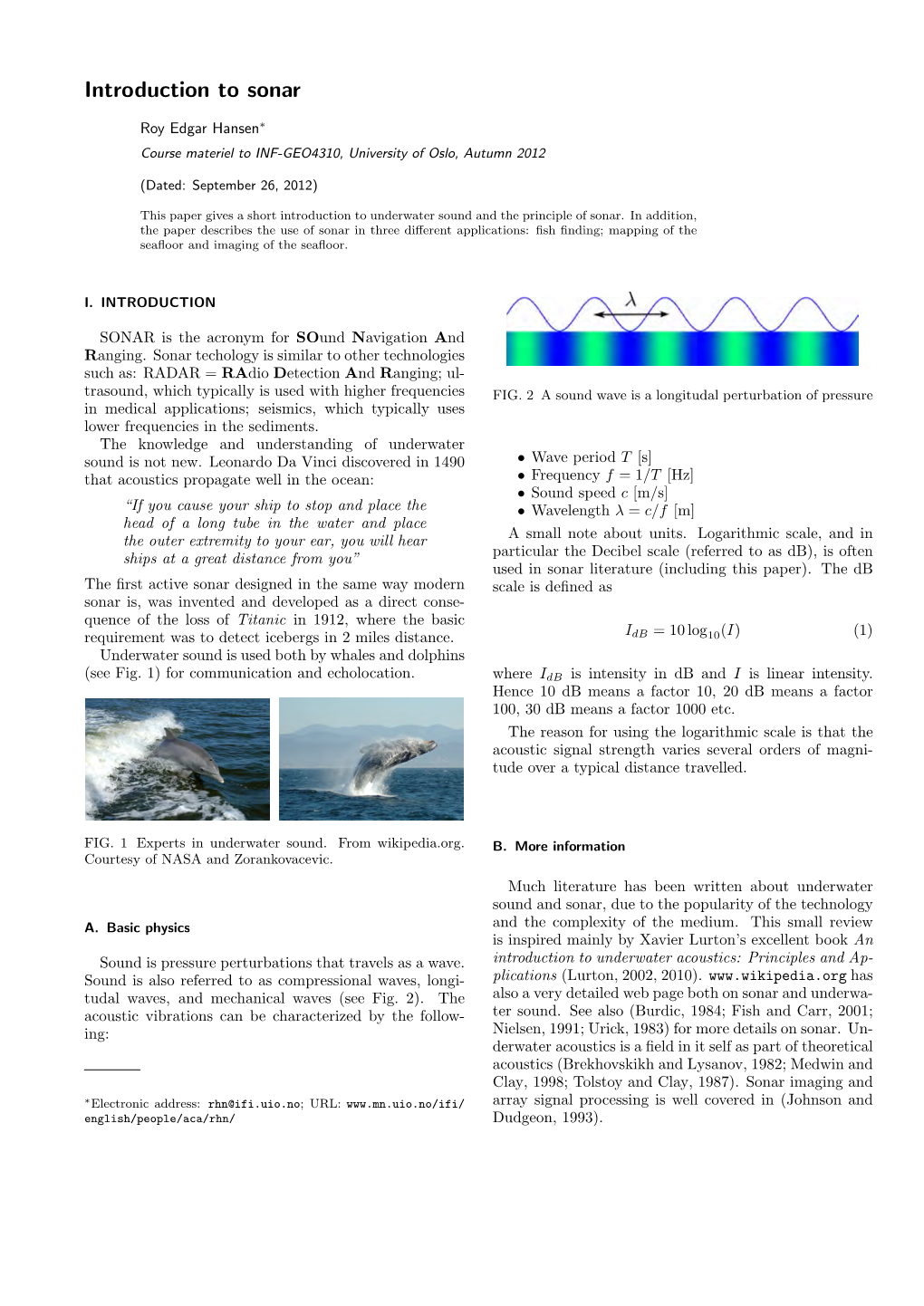 Introduction to Sonar