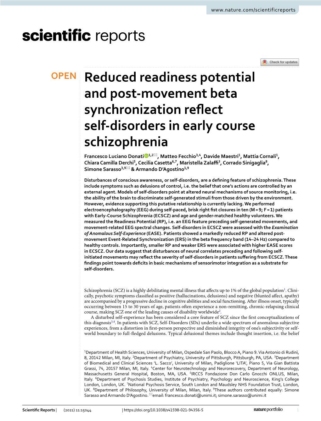 Reduced Readiness Potential and Post-Movement Beta Synchronization