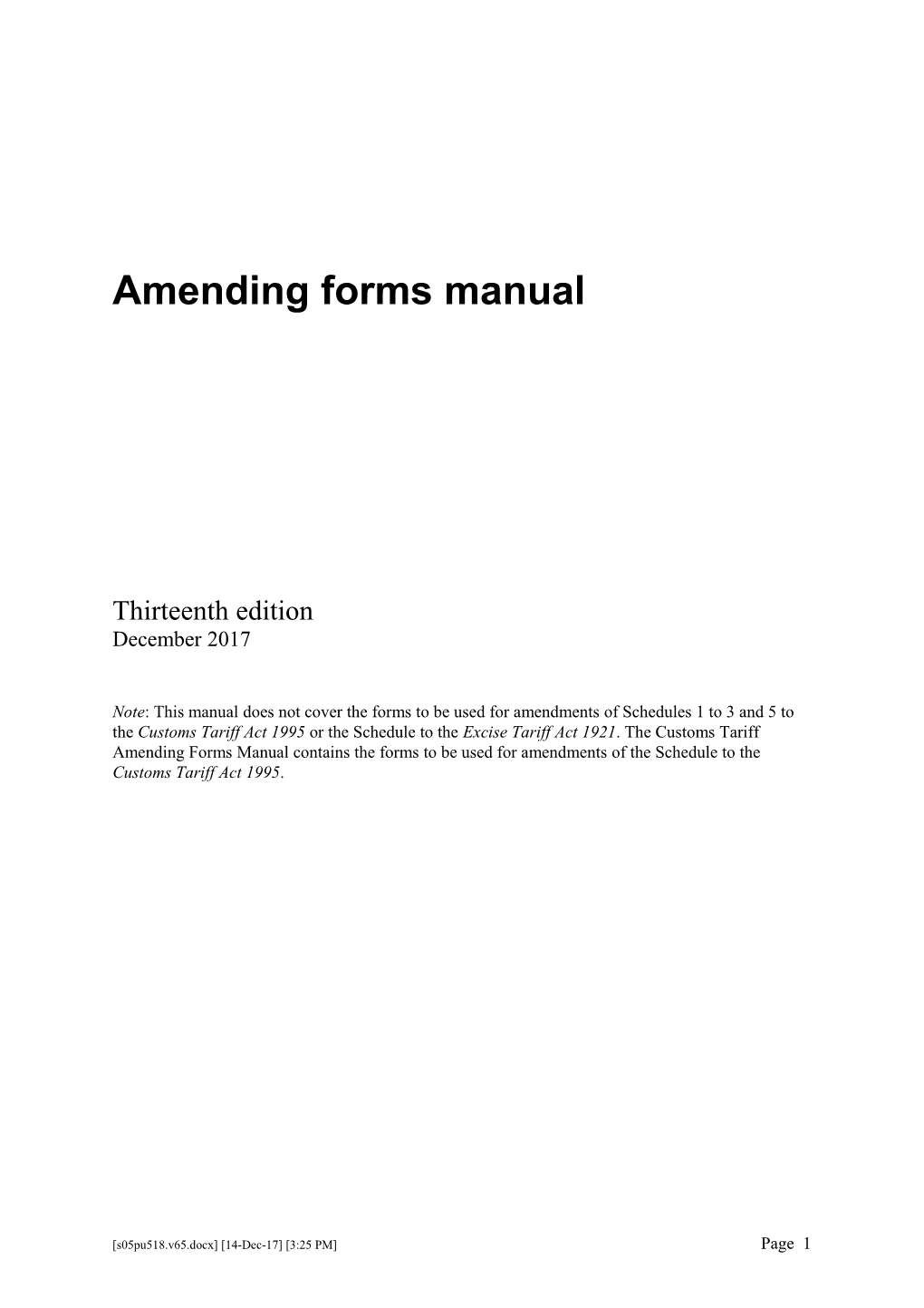 Amending Forms Manual