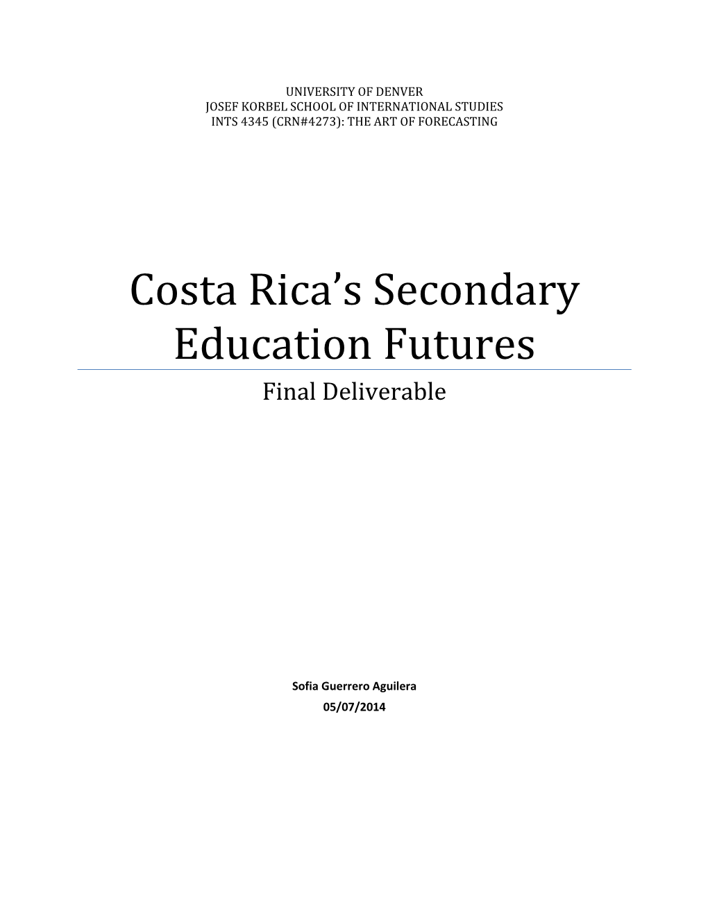 Costa Rica's Secondary Education Futures