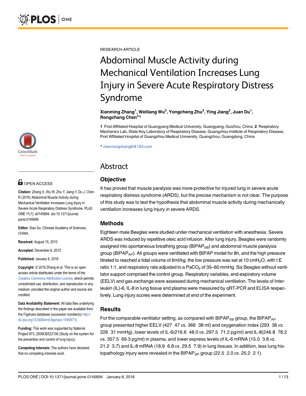 Abdominal Muscle Activity During Mechanically Ventilation Increases Lung Injury in Severe Acute Respiratory Distress Syndrome