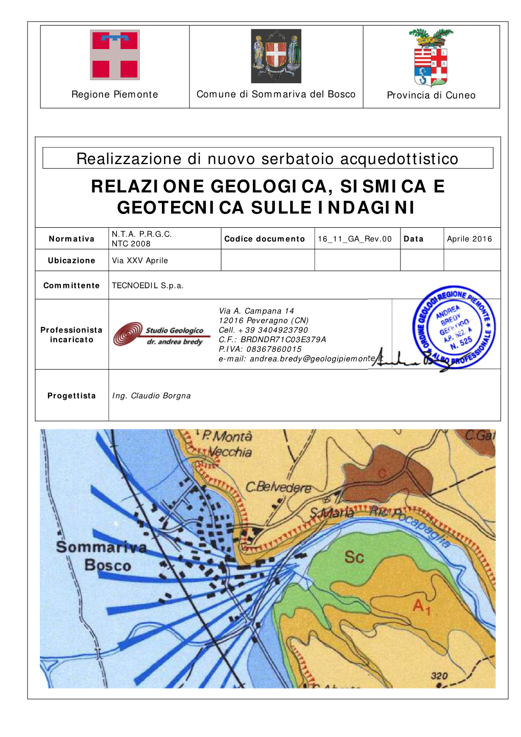 Relazi One Geologi Ca, Si Smi Ca E Geotecni Ca Sulle I Ndagi Ni