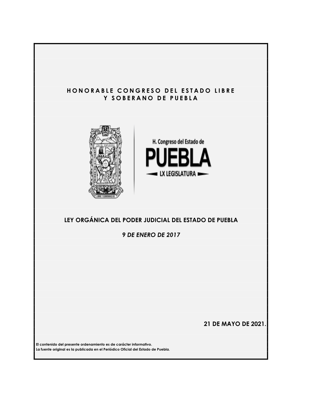 Ley Orgánica Del Poder Judicial Del Estado De Puebla