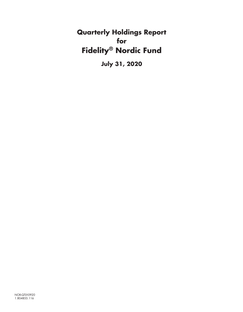 Fidelity® Nordic Fund