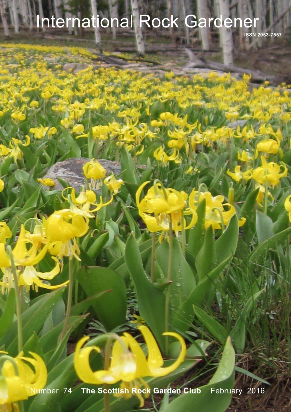 February 2016 ---International Rock Gardener--- February 2016 the North American Rock Garden Society 2016 Annual Meeting Will Be Held from 22Nd to 27Th June 2016