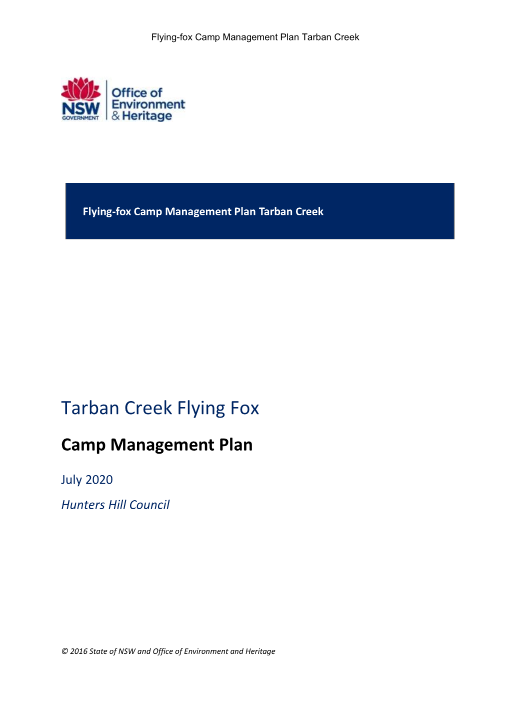 Flying-Fox Camp Management Plan Template 2016