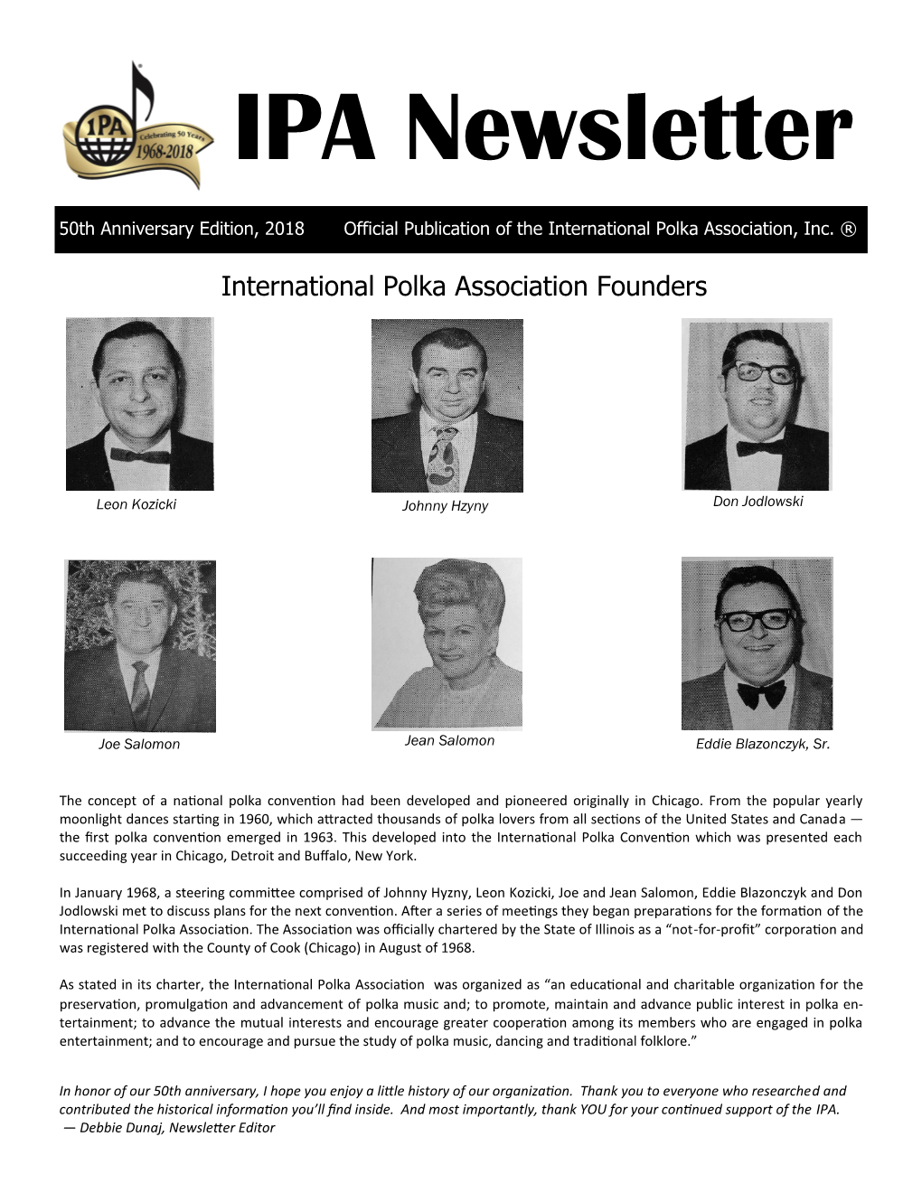 IPA Newsletter * 50Th Anniversary
