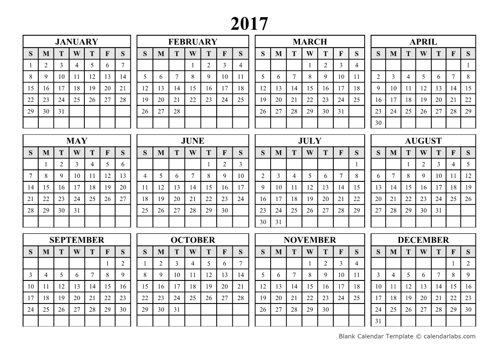 2017 Yearly Calendar - Calendarlabs.Com s1