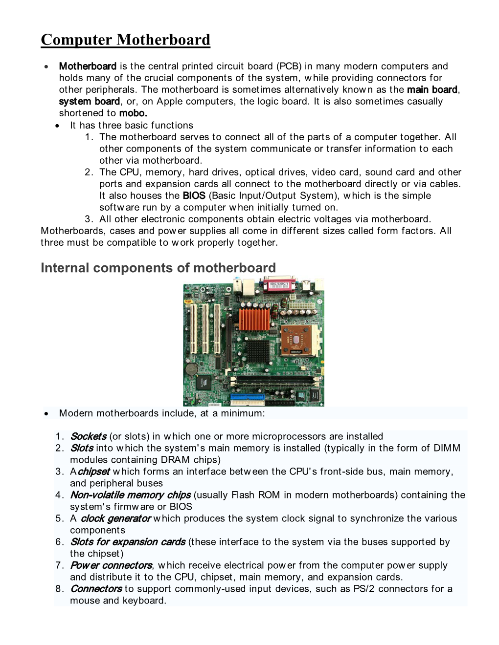 Computer Motherboard