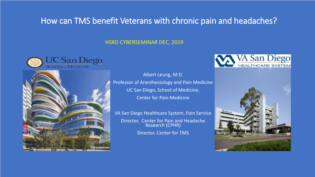 How Can TMS Benefit Veterans with Chronic Pain and Headaches?