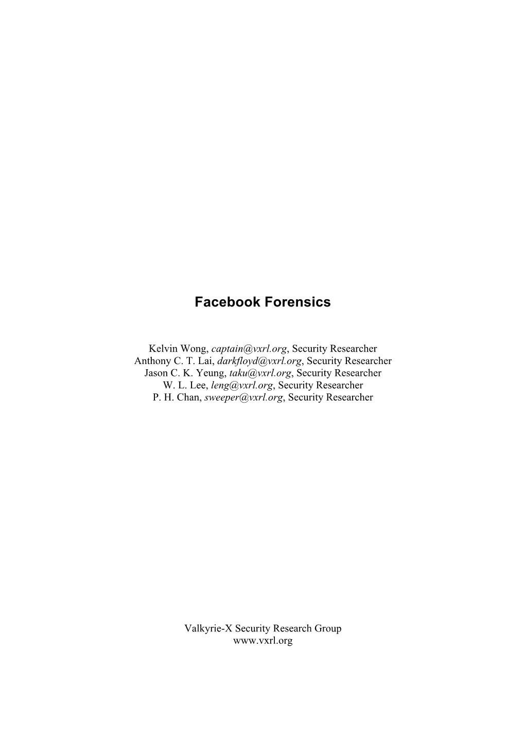 Facebook Forensics