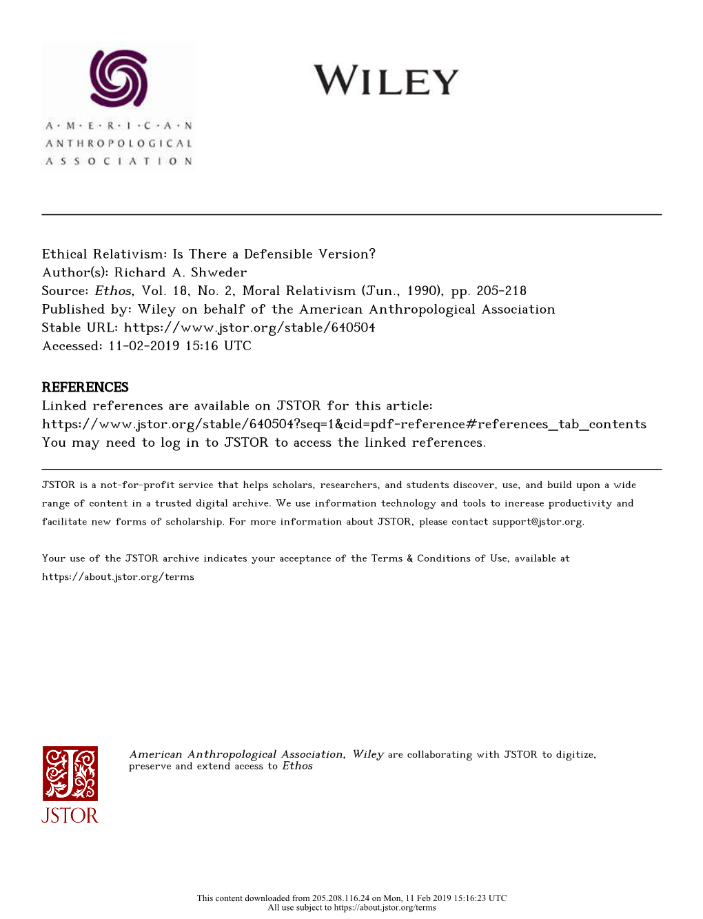 Ethical Relativism: Is There a Defensible Version? Author(S): Richard A