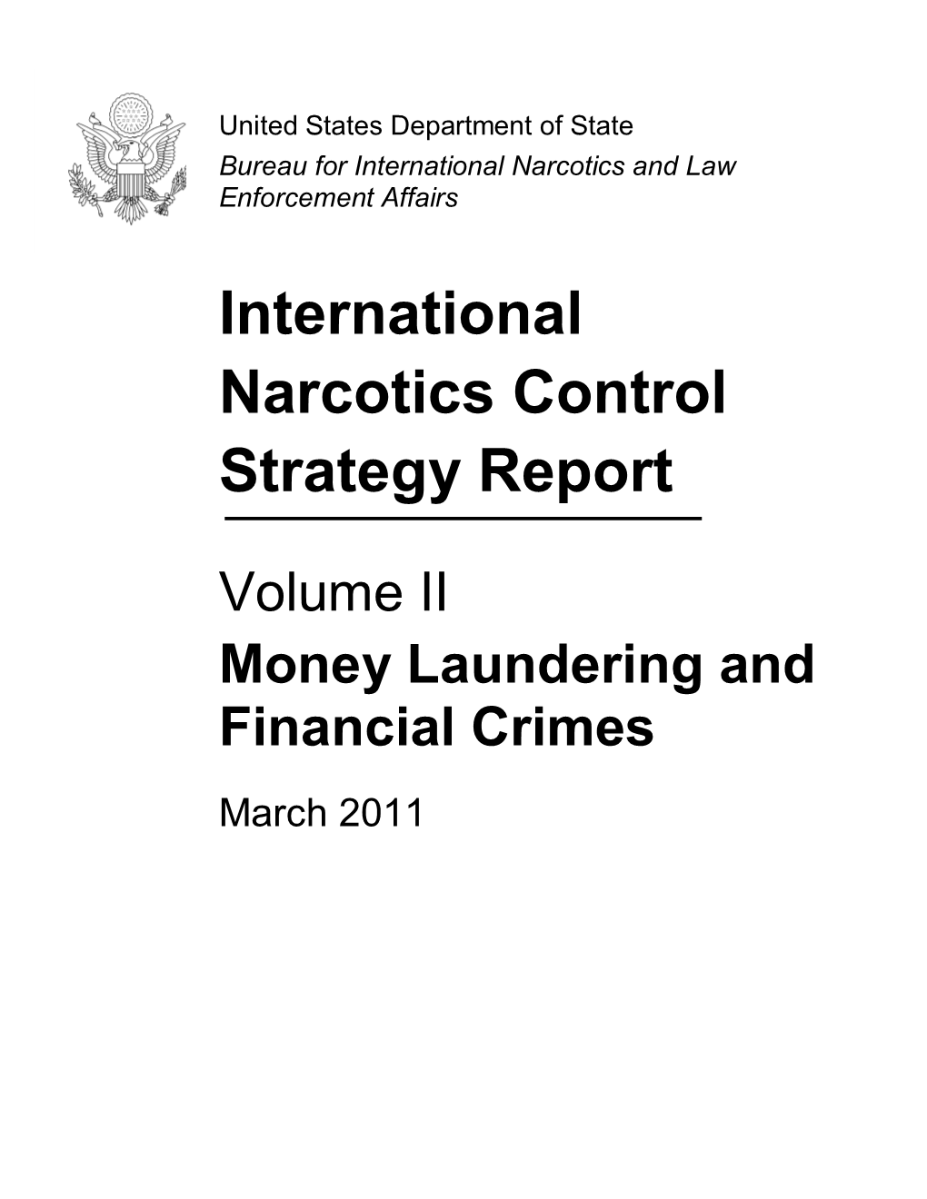 International Narcotics Control Strategy Report