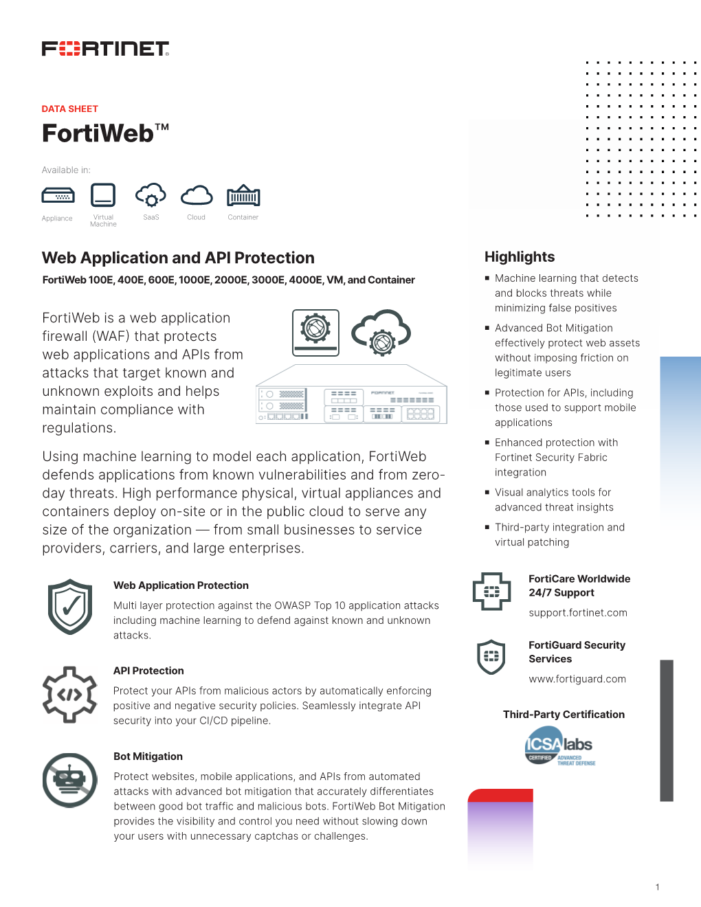 Fortiweb Data Sheet