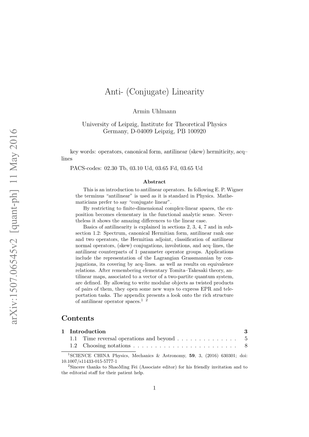 Anti- (Conjugate) Linearity