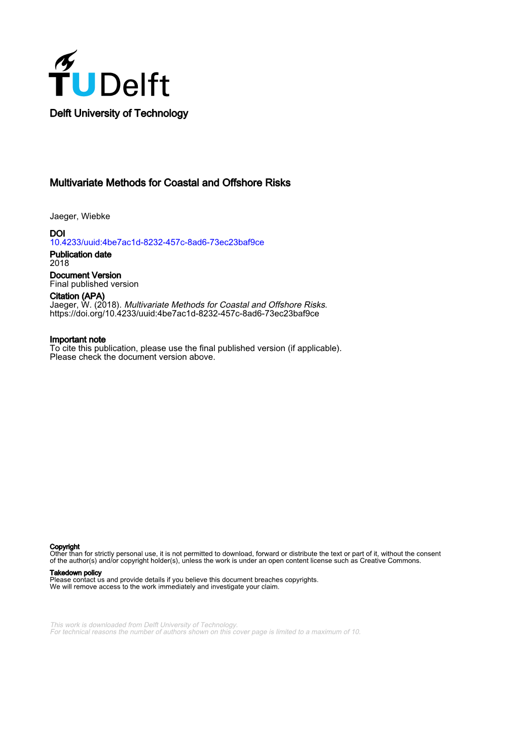 Multivariate Methods for Coastal and Offshore Risks