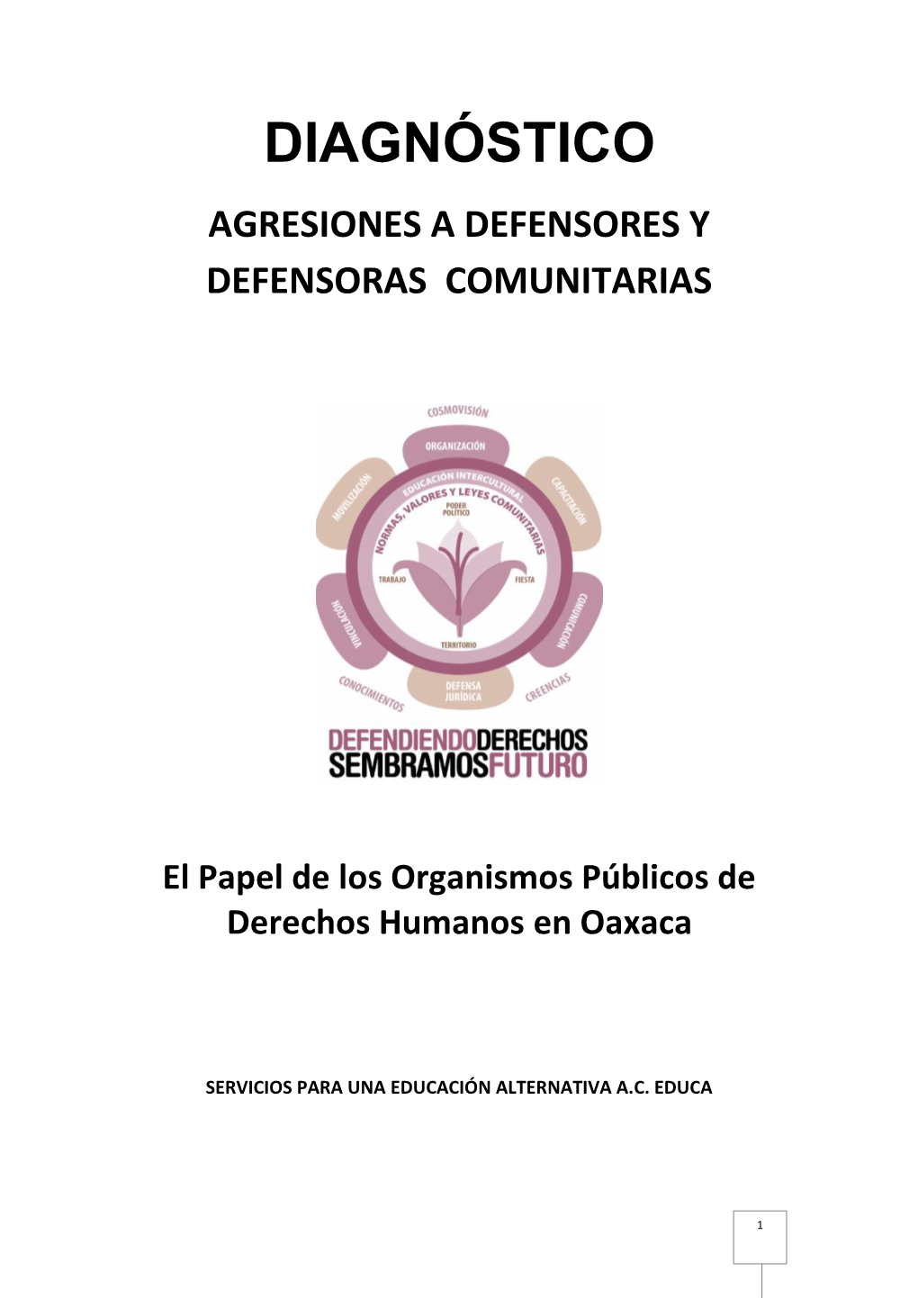 Diagnóstico Sobre Agresiones a Defensores Y Defensoras Comunitarias Y El Papel De Los Organismos Públicos De Derechos Humanos En Oaxaca