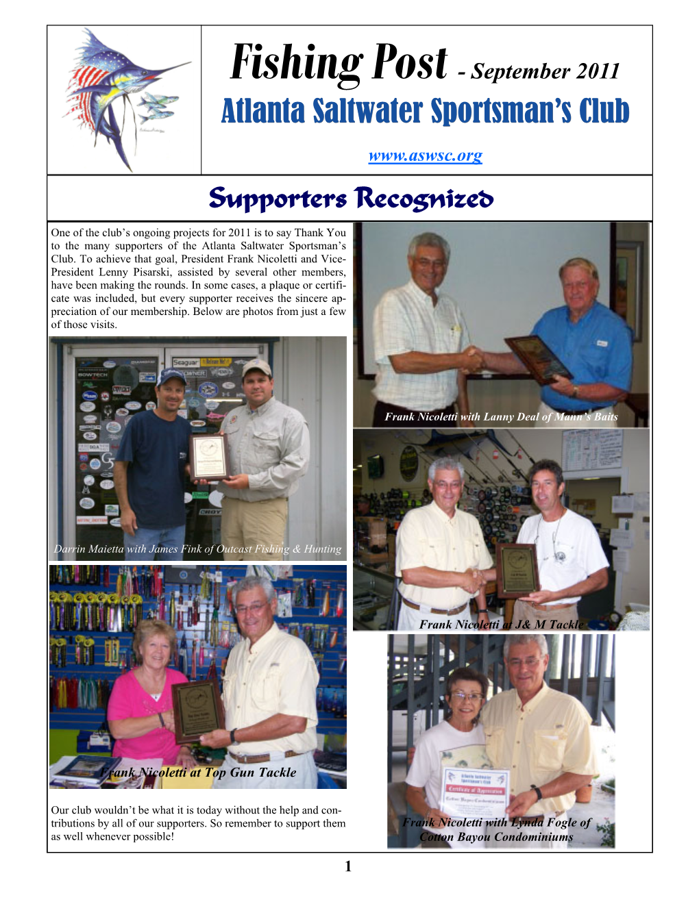 September 2011 Newsletter