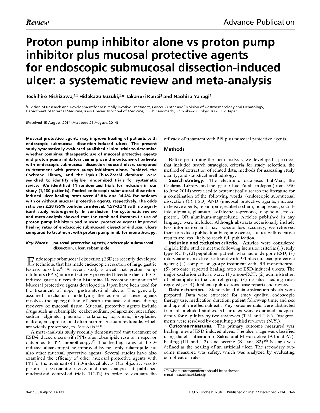 Proton Pump Inhibitor Alone Vs Proton Pump Inhibitor Plus Mucosal Protective Agents for Endoscopic Submucosal Dissection Induced