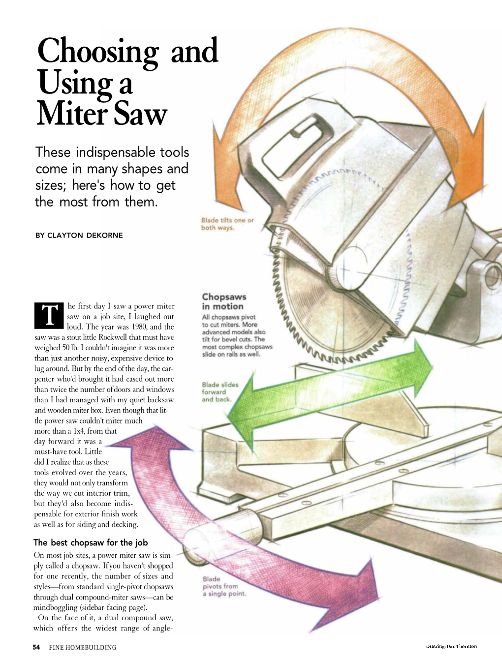 Choosing and Using a Miter Saw These Indispensable Tools Come in Many Shapes and Sizes; Here's How to Get the Most from Them