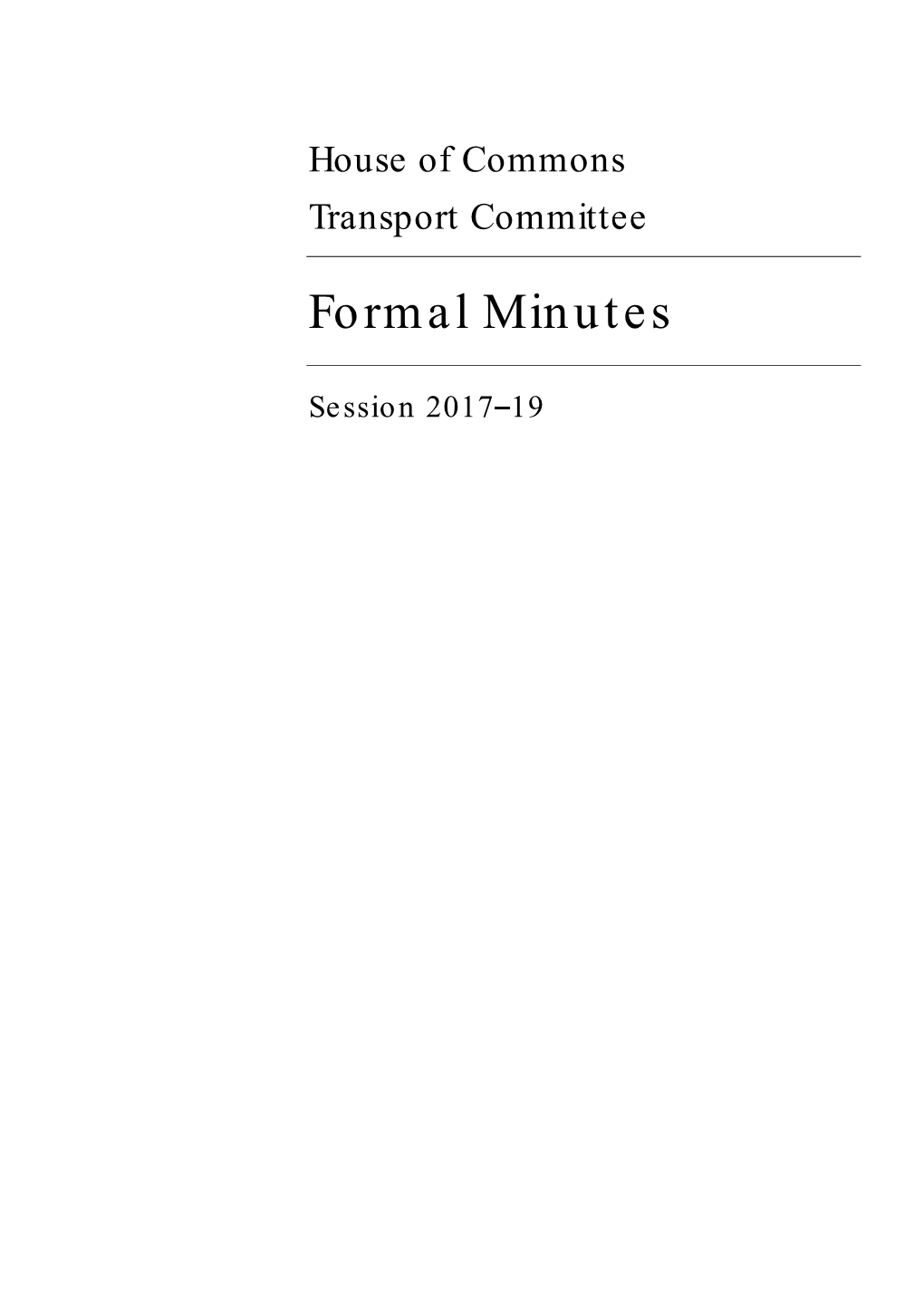 Formal Minutes