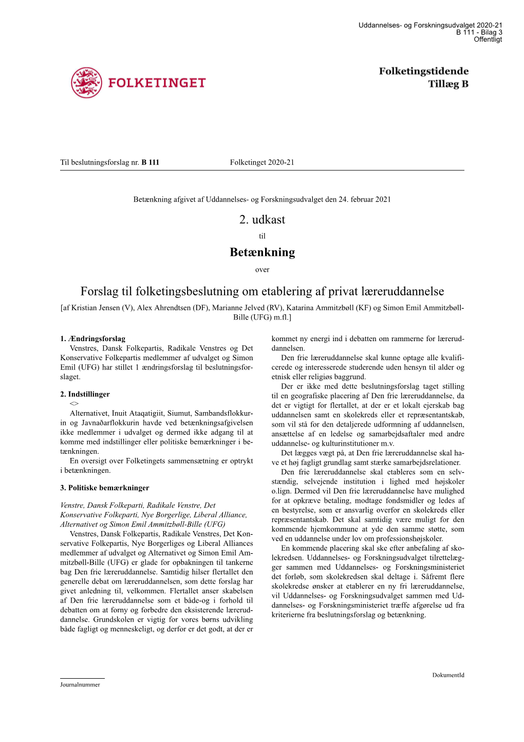 B 111 - Bilag 3 Offentligt