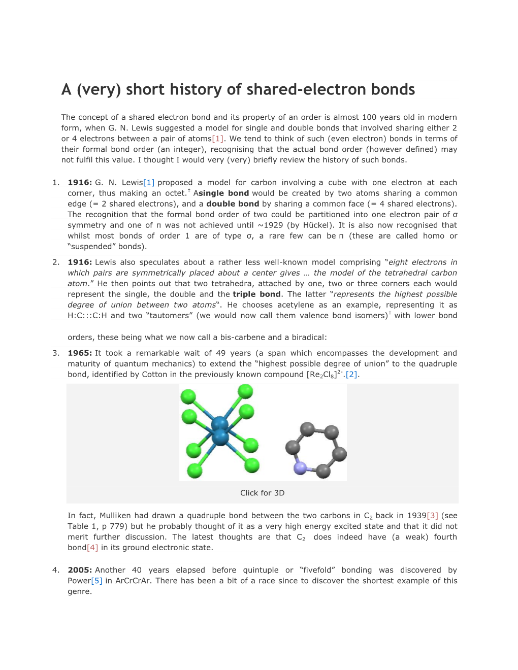 A (Very) Short History of Shared-Electron Bonds