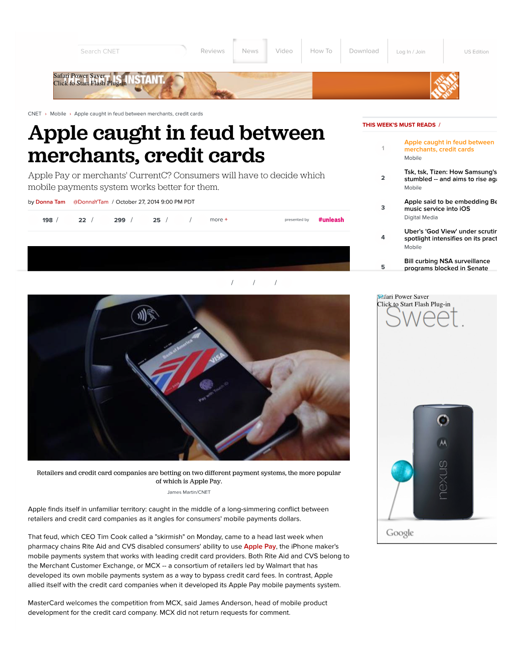 Apple Caught in Feud Between Merchants, Credit Cards THIS WEEK's MUST READS