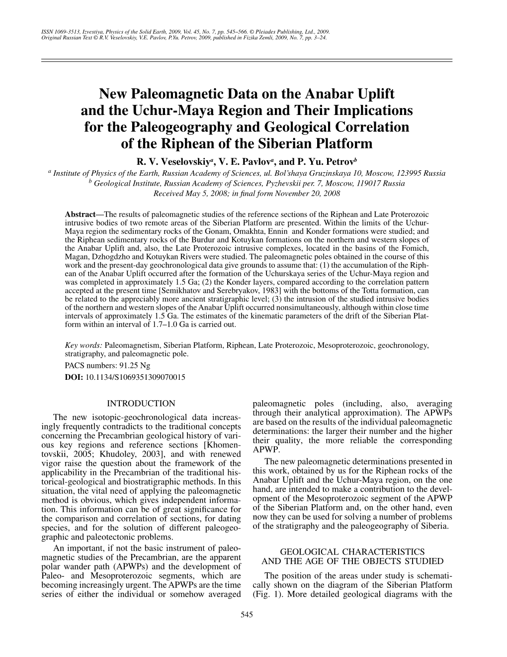 New Paleomagnetic Data on the Anabar Uplift and the Uchur-Maya