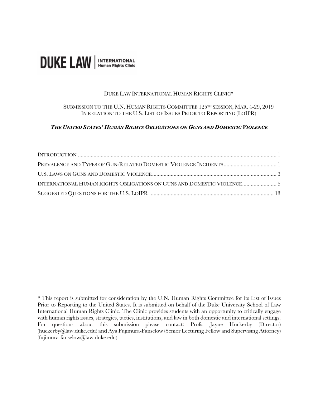 190226-Duke IHRC-Submission to U.N. Human Rights Committee