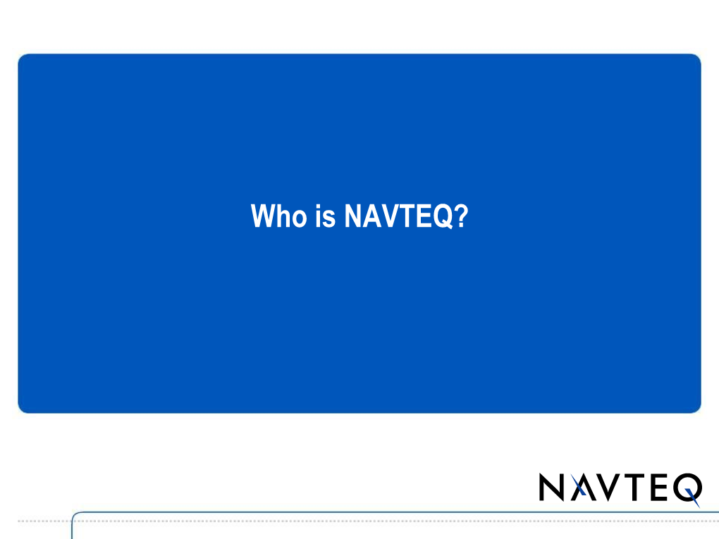 NAVTEQ Corporate Overview